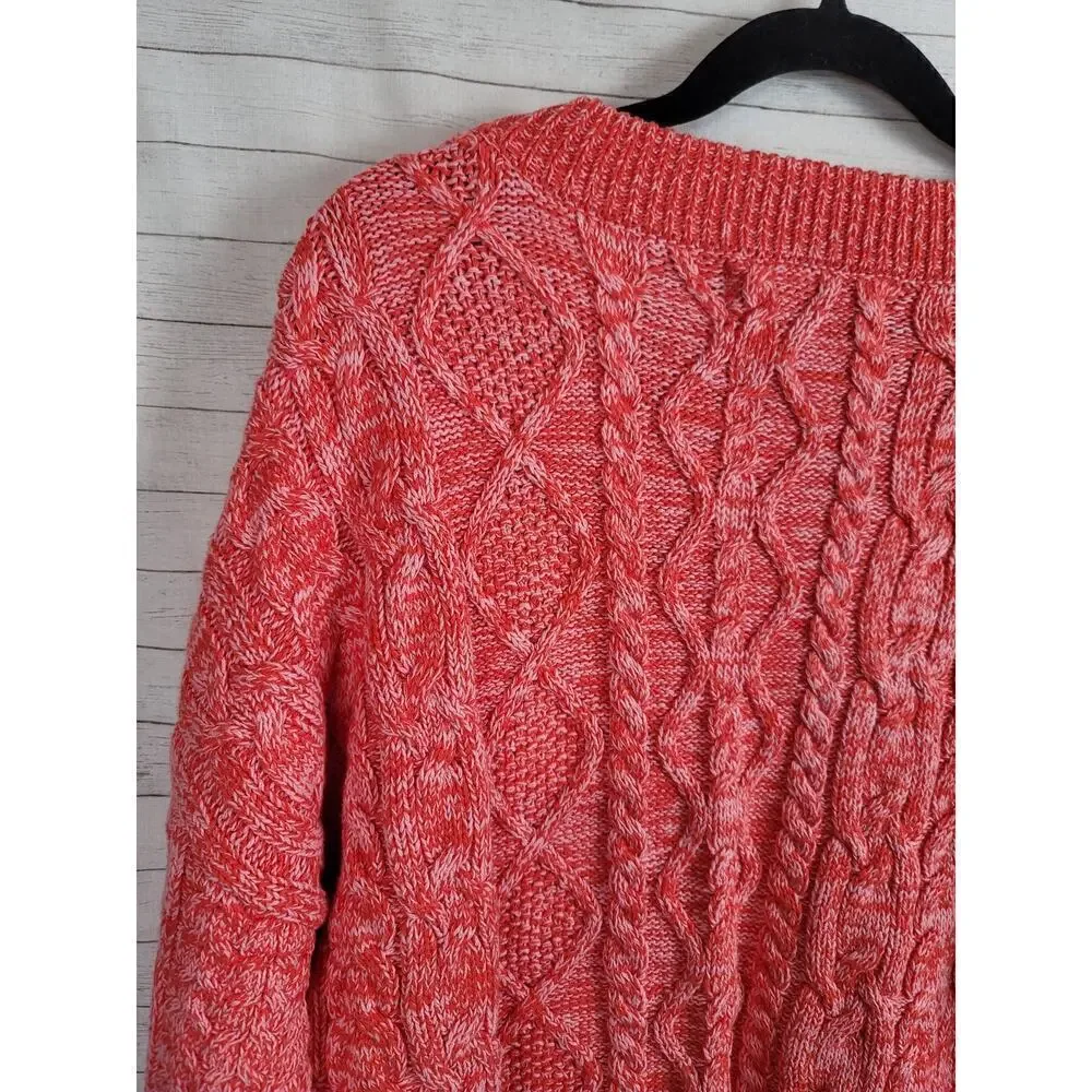 ANTHROPOLOGIE PILCRO JASMINE MIXED CABLE KNIT TUNIC SWEATER, SZ SMALL